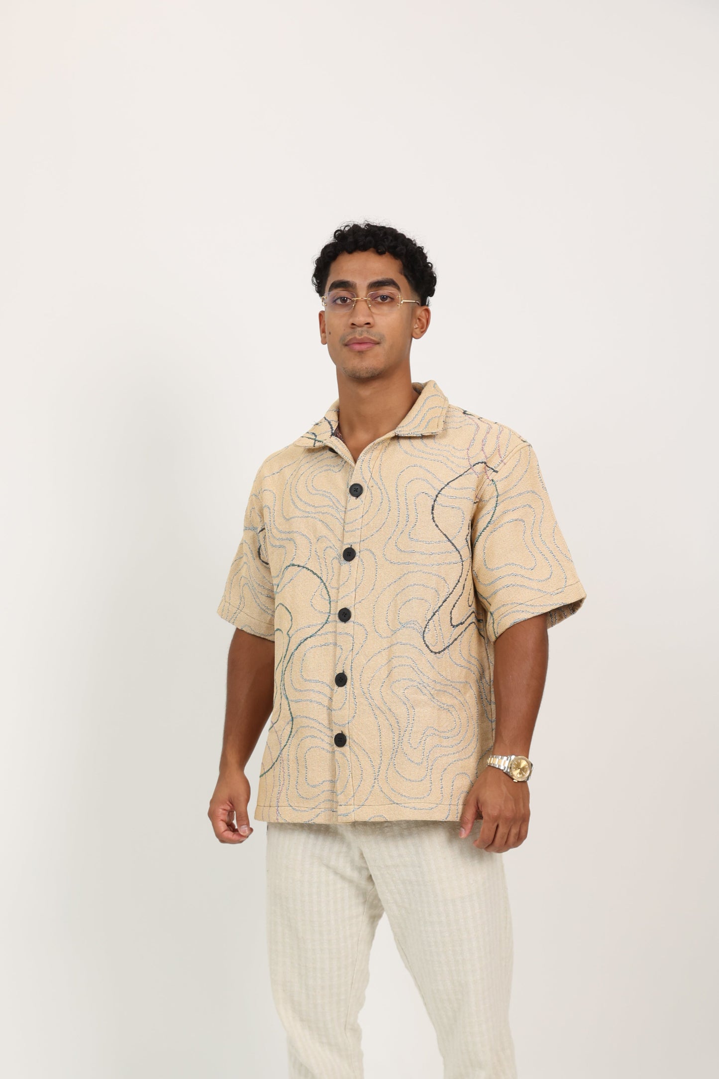Pastel Abstract Tapestry Button Up Jacket