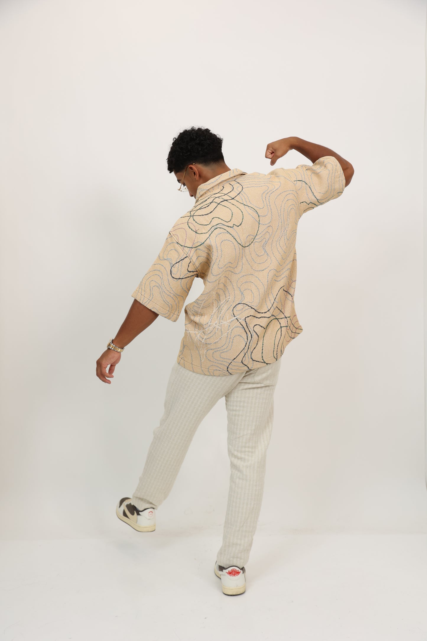 Pastel Abstract Tapestry Button Up Jacket